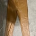 house of daırres faux leather cognac pants