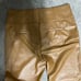 house of daırres faux leather cognac pants