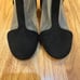 Cecelia black ribbed cream mesh chunky pumps