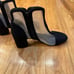 Cecelia black ribbed cream mesh chunky pumps