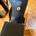 Cecelia black ribbed cream mesh chunky pumps