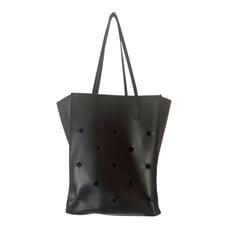 Furla Black Leather Tote Bag with Cut Outs