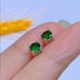 Mens 925 Sterling Silver 2ct Green Emerald Gemstone Stud Earrings 2 ct Jewelry