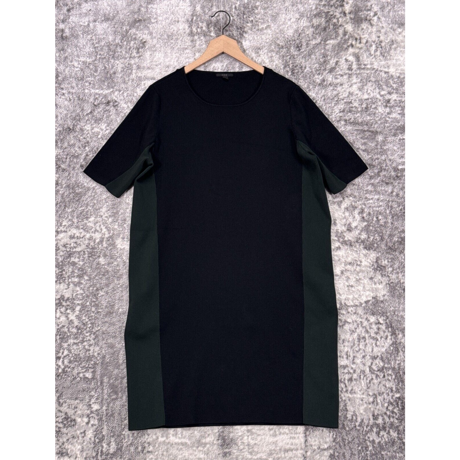 COS Dress Medium Womens Blue & Green Color Block Knit Oversize Sweater