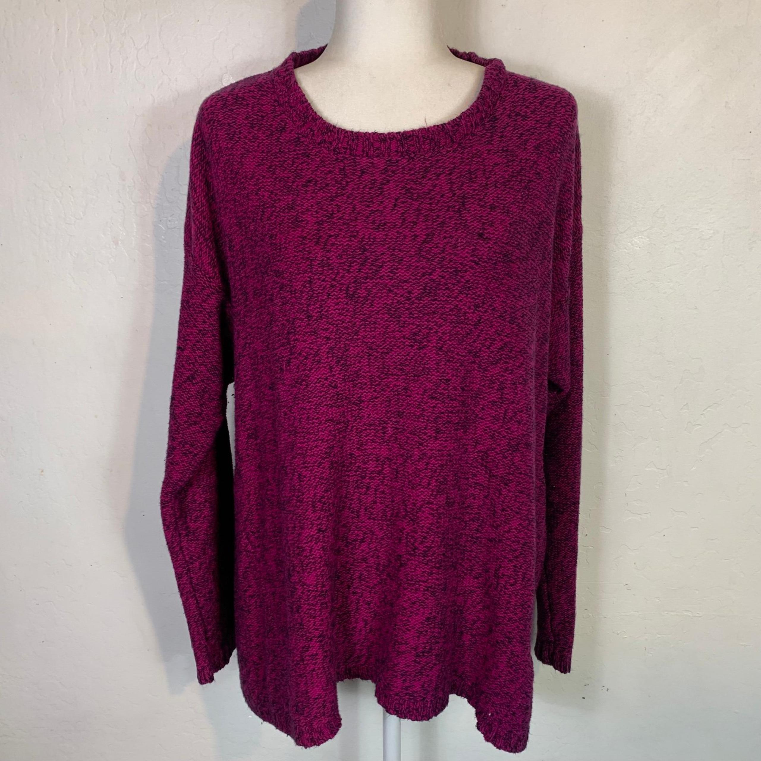 Philosophy Size XL Long Sleeve Sweater Knit Pink Black Cotton Acrylic Blend