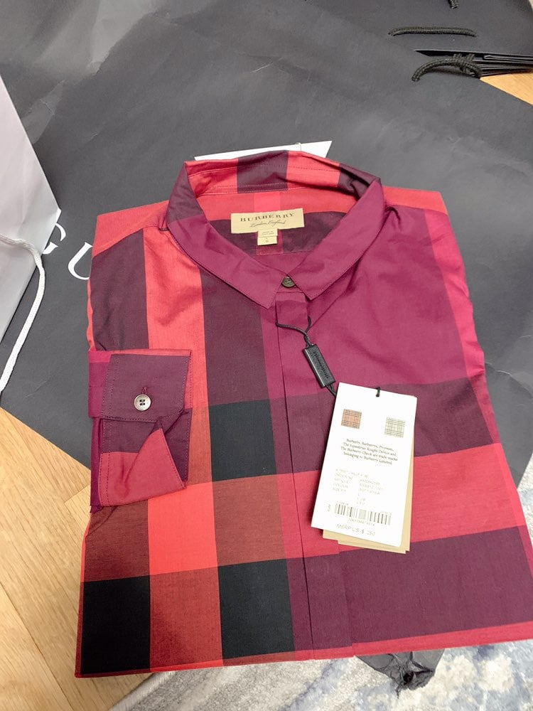 NWT BURBERRY WOMEN COTTON Long Sleeves SHIRT size S