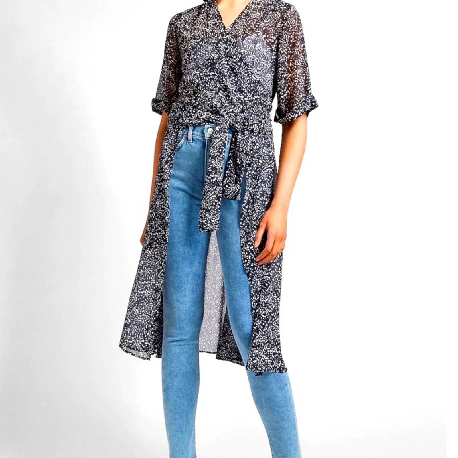 Express women's printed kimono wrap coverup size M/L NWT