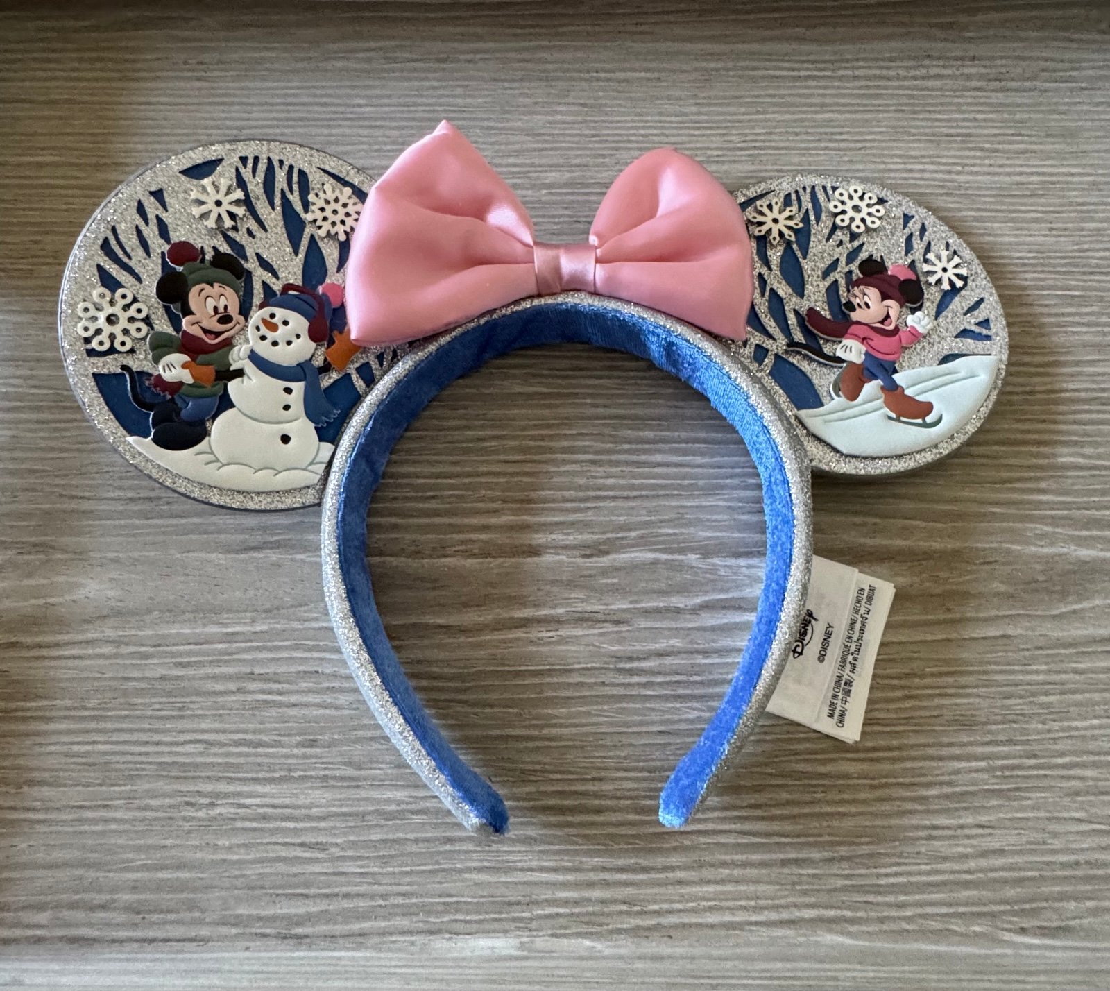 Authentic Disney Parks 2023 Minnie Mickey Snowman Winter Holiday Snow Ears