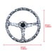 BRAND NEW UNIVERSAL 350MM Skull Graphic Acrylic Deep Dish 6 Holes Steering Wheel