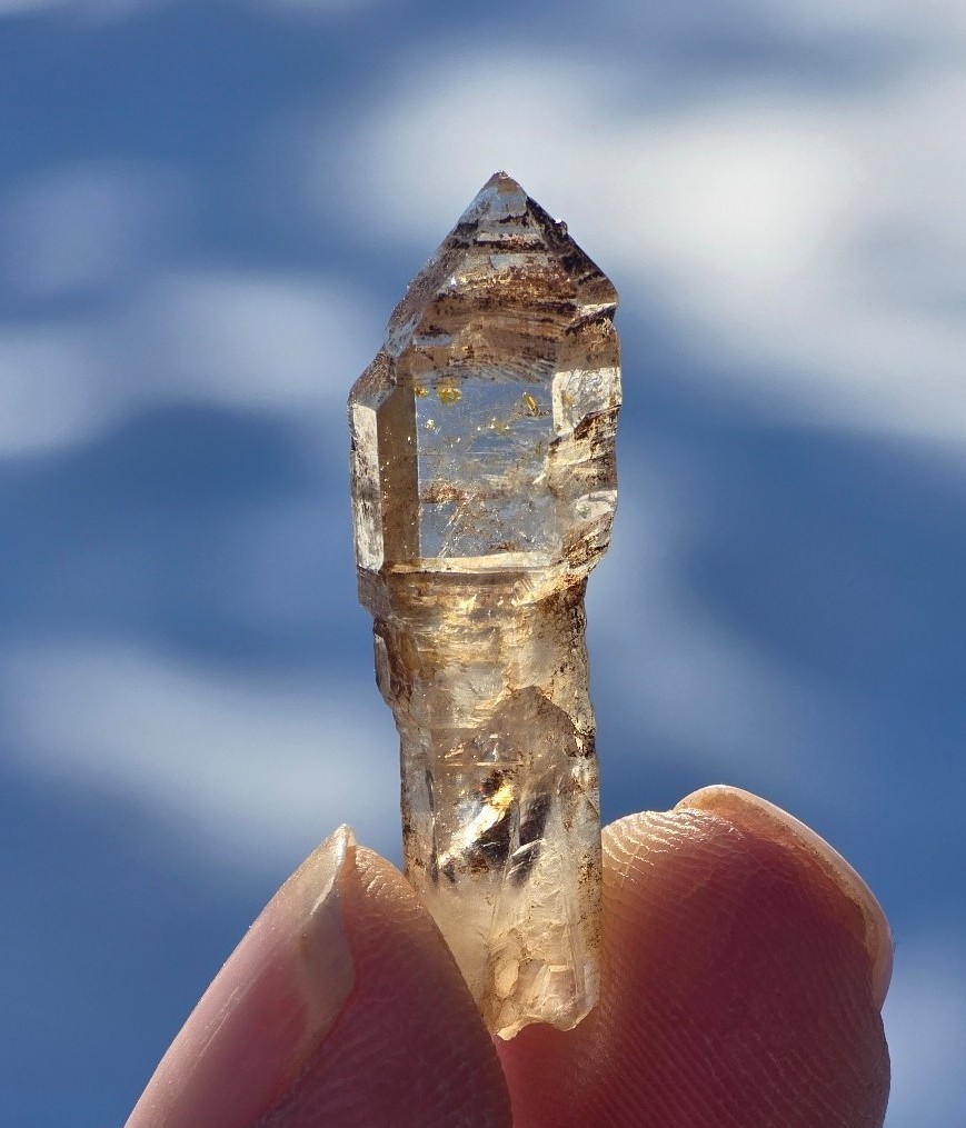 RARE & EXQUISITE!♡ Herkimer Diamond Oil & Graphite Enhydro Crystal Scepter!♡