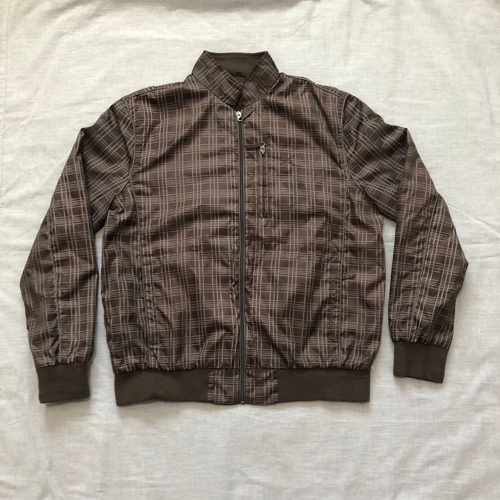 American Rag Men’s Full Zip Brown Bomber Jacket Size Large