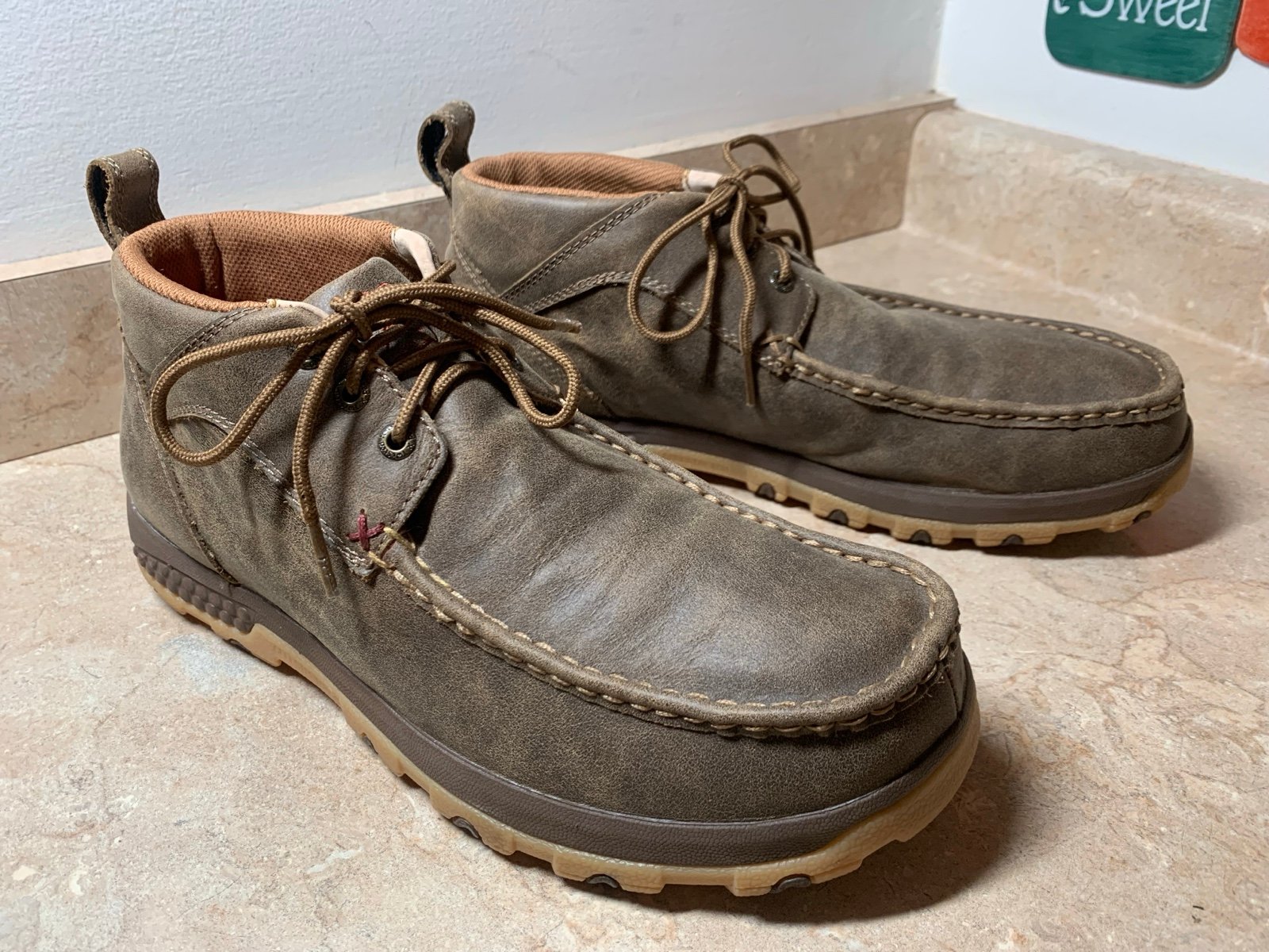 Twisted X Men's Bomber Brown Moc Toe Chukka Driving Lace Up Casual Shoe M 10