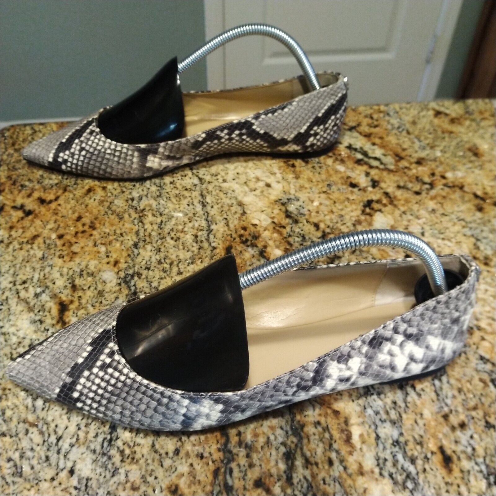 Vintage Snake Print Leather Pointed Toe Flats Michael Kors Size 9.5M