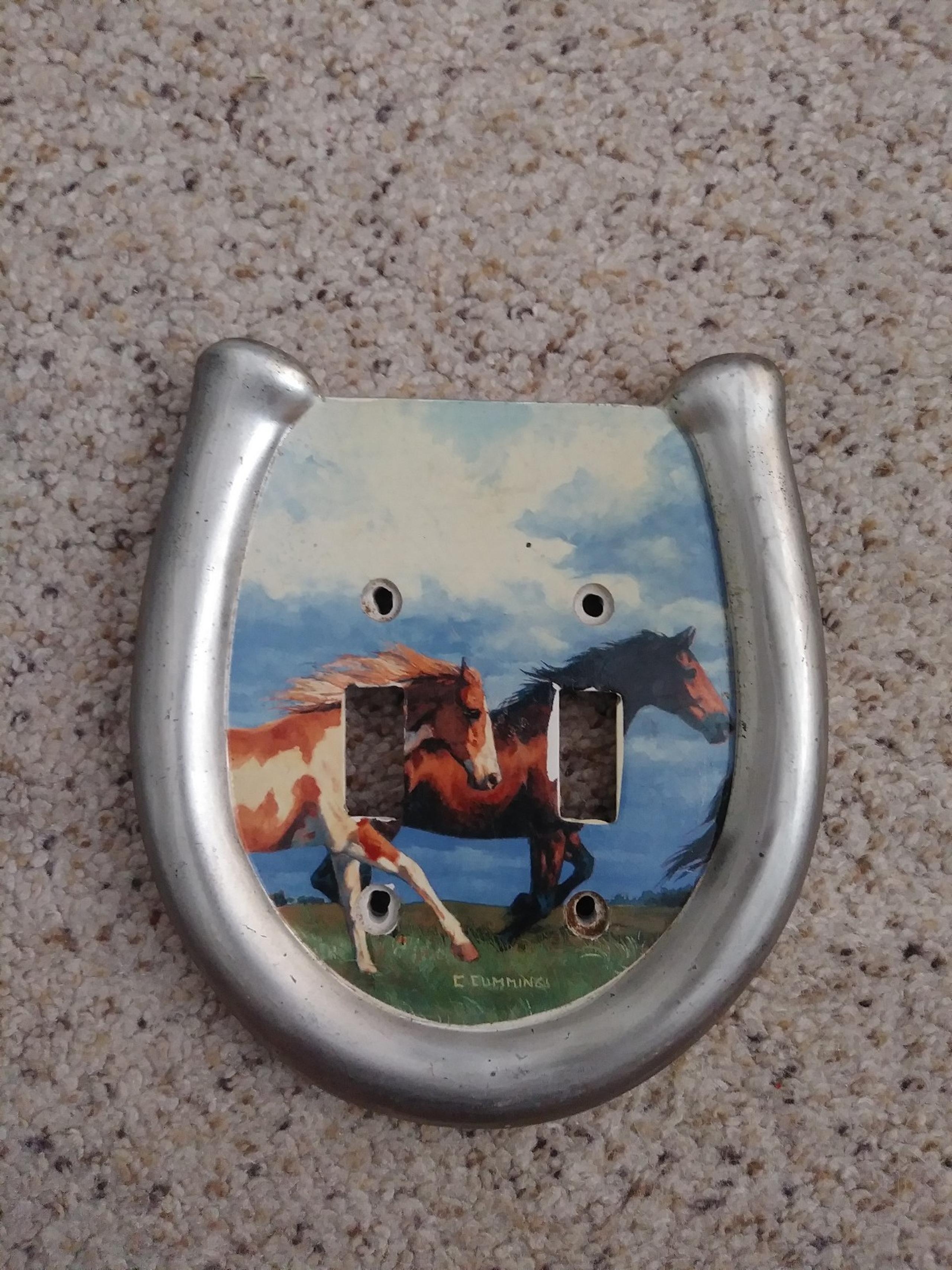 Vintage horse light switch cover
