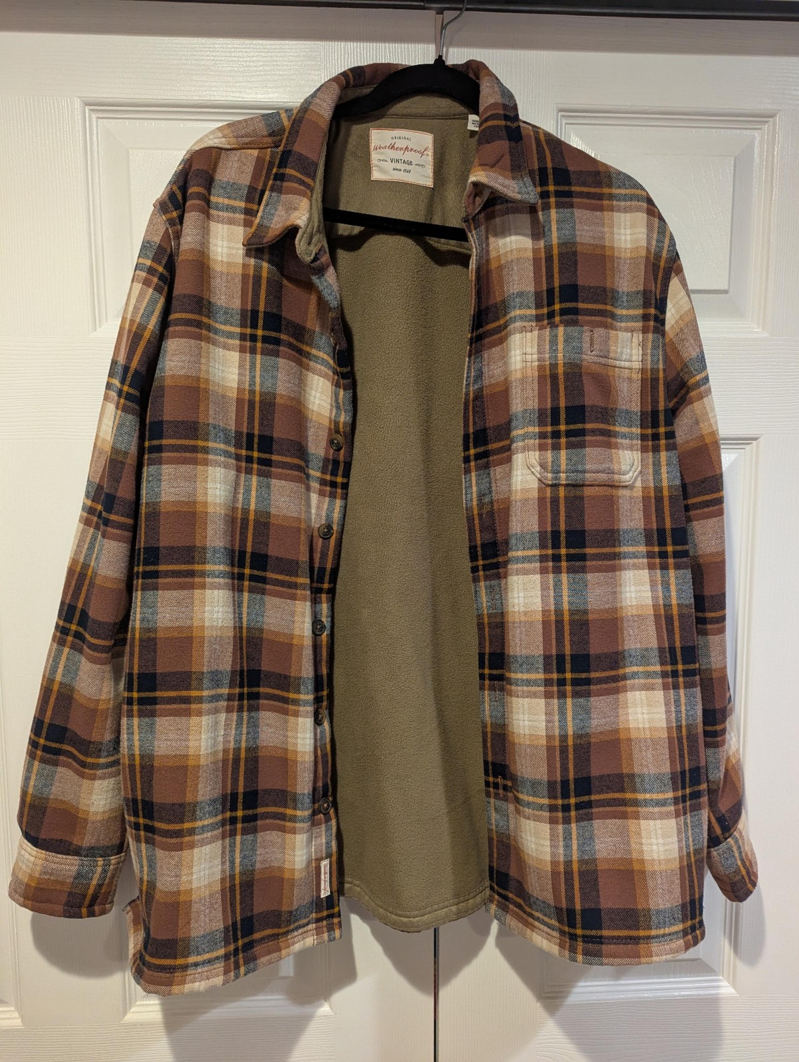 Weatherproof vintage fleece lined shacket, men's Large