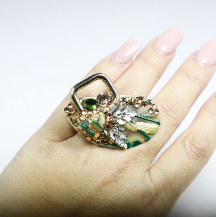 Designer Ring with semi-precious stone