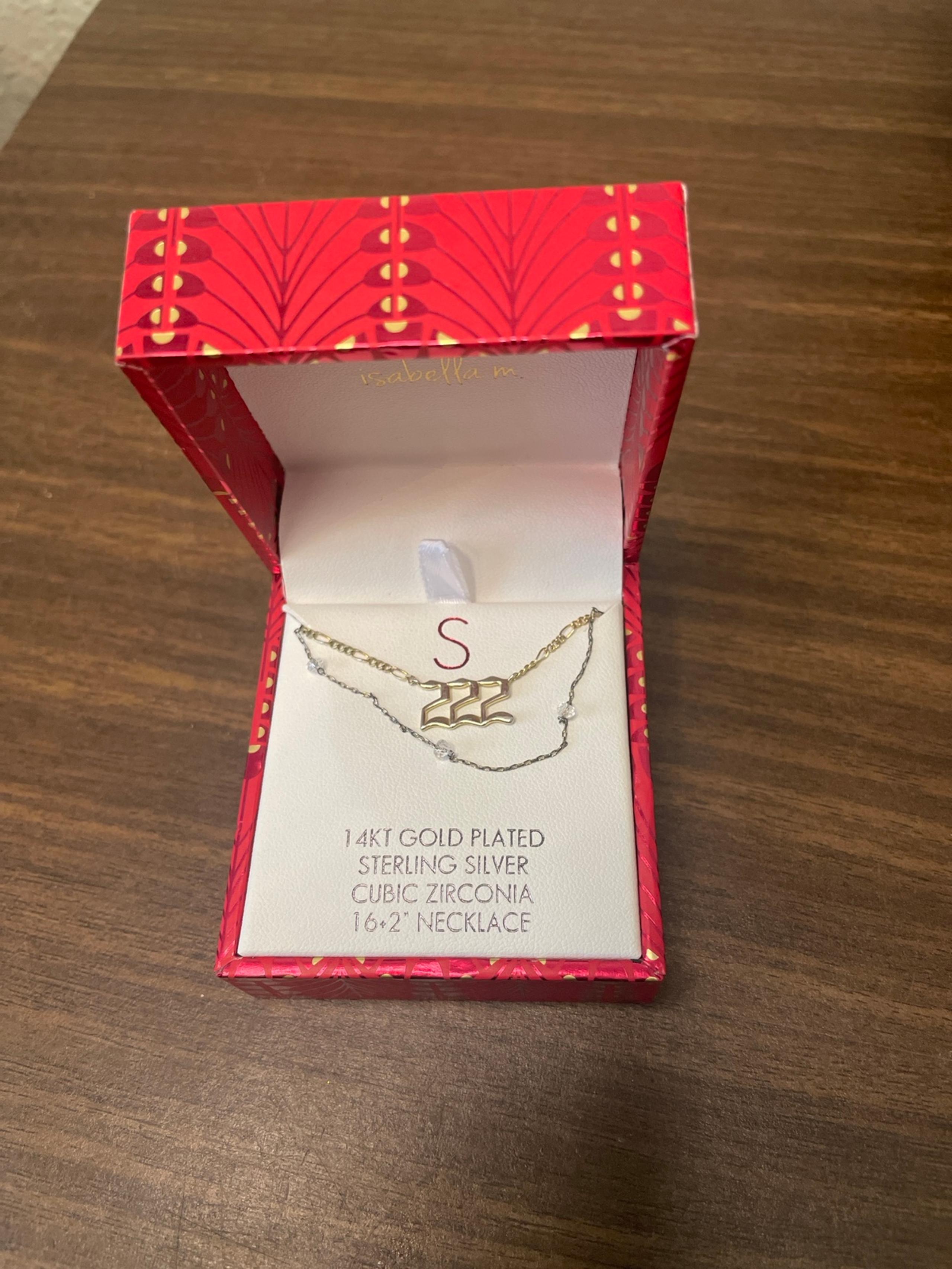 Isabella M 14k Gold Plated 222 Angel Number Necklace