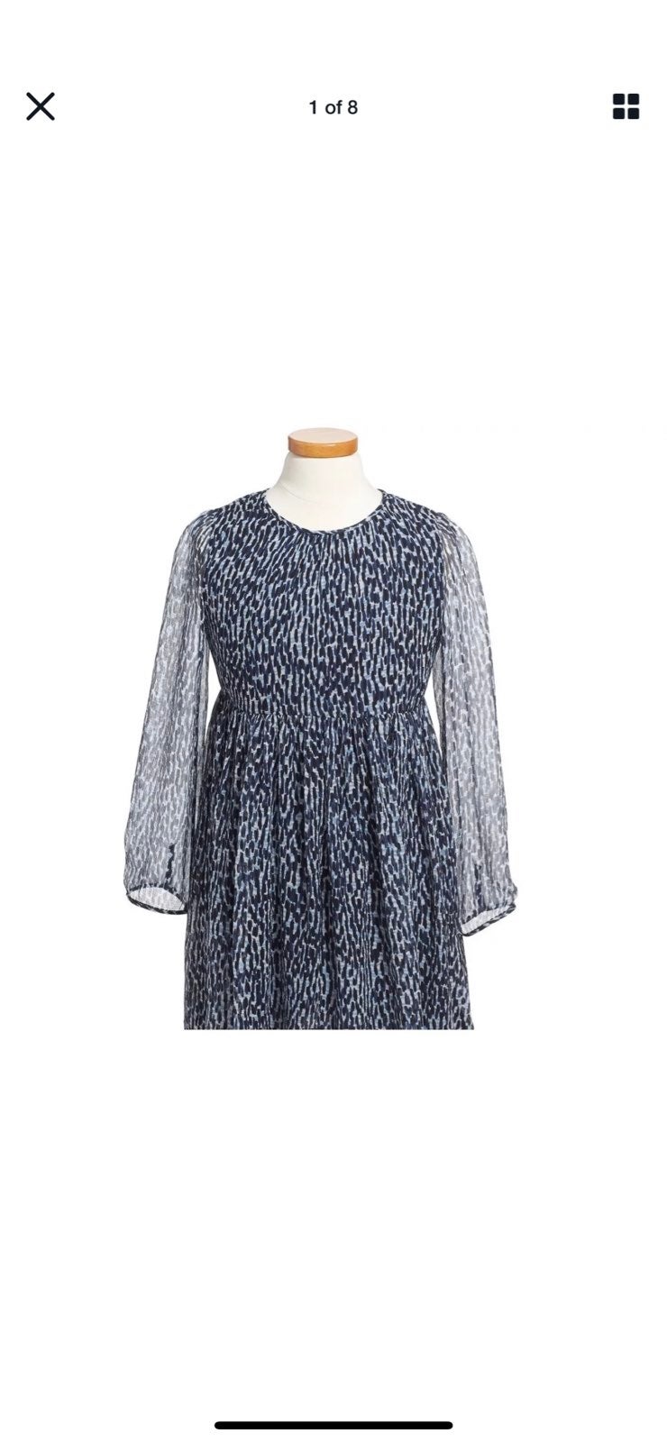 New Burberry Silk dress Navy 7/8