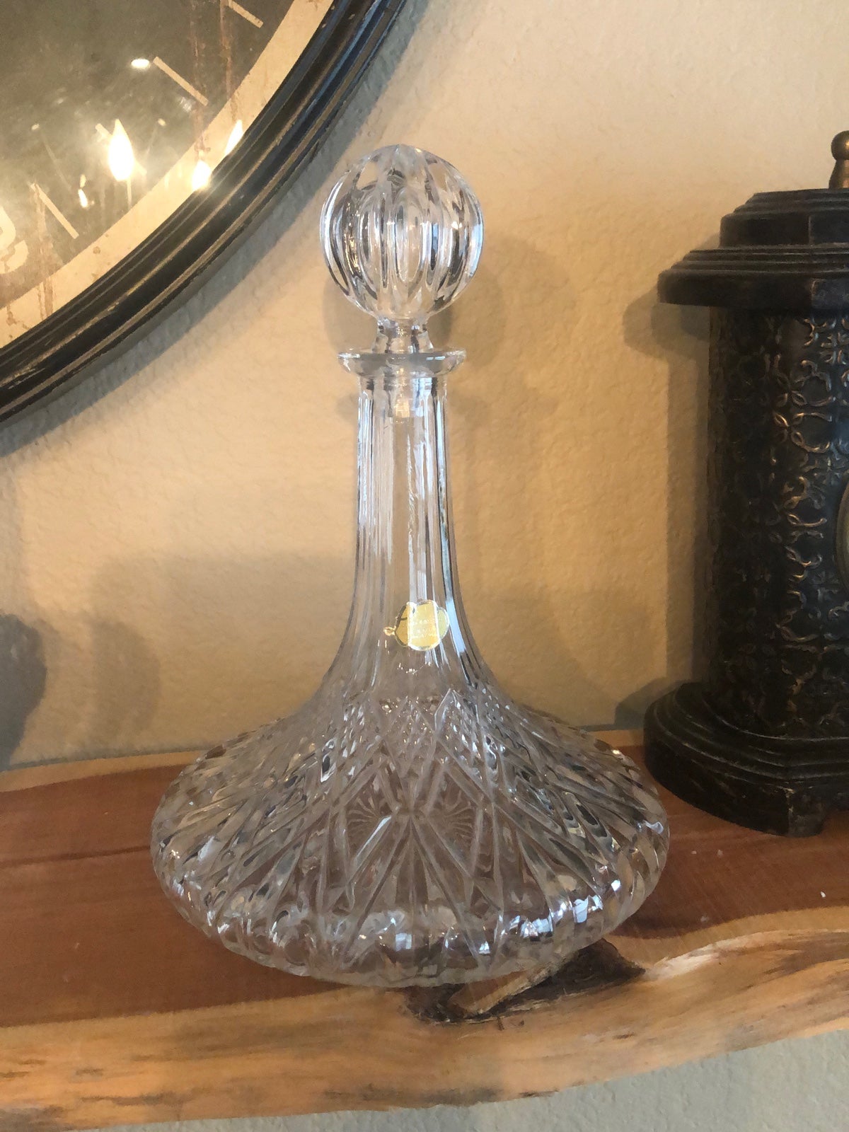 24% Lead Crystal Glass Ships Captain Bourbon Bottle
