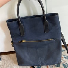 J.crew jcrew navy blue 100% leather tote shoulder bag