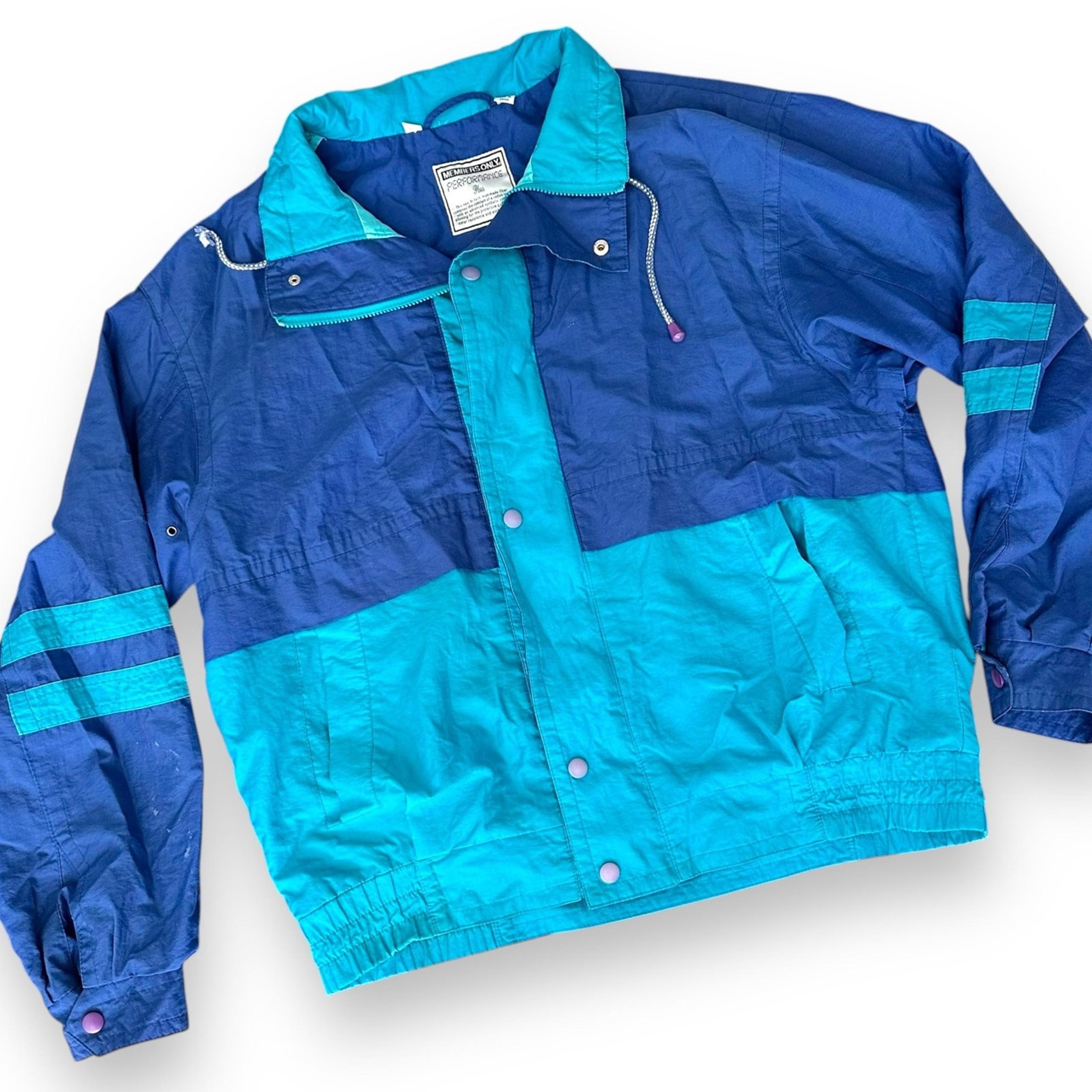 Vintage 80s Mens Members Only Color Block Windbreaker Jacket