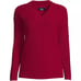 NWT Lands End Mitered thick Cashmere V Neck Sweater Classic Cherry Red size M 12