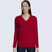 NWT Lands End Mitered thick Cashmere V Neck Sweater Classic Cherry Red size M 12