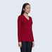 NWT Lands End Mitered thick Cashmere V Neck Sweater Classic Cherry Red size M 12