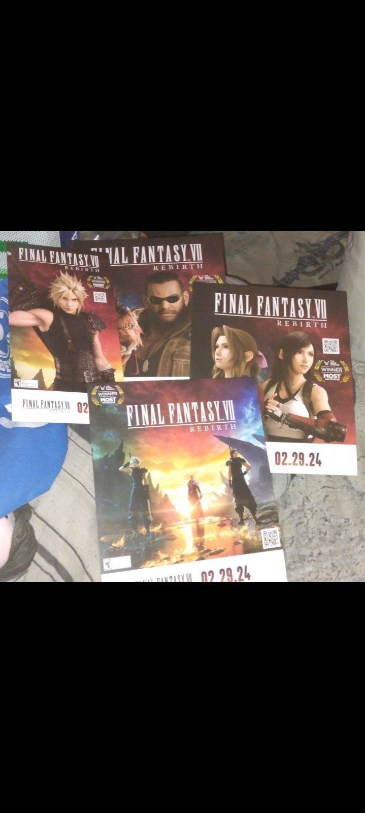 Final Fantasy VII 7 Rebirth Insomnia Cookie Box Sleeve FULL SET 4 cloud tifa