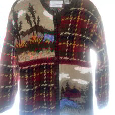 Vintage Portraits by Northern Isle hand knitted sweater cardigan size medium