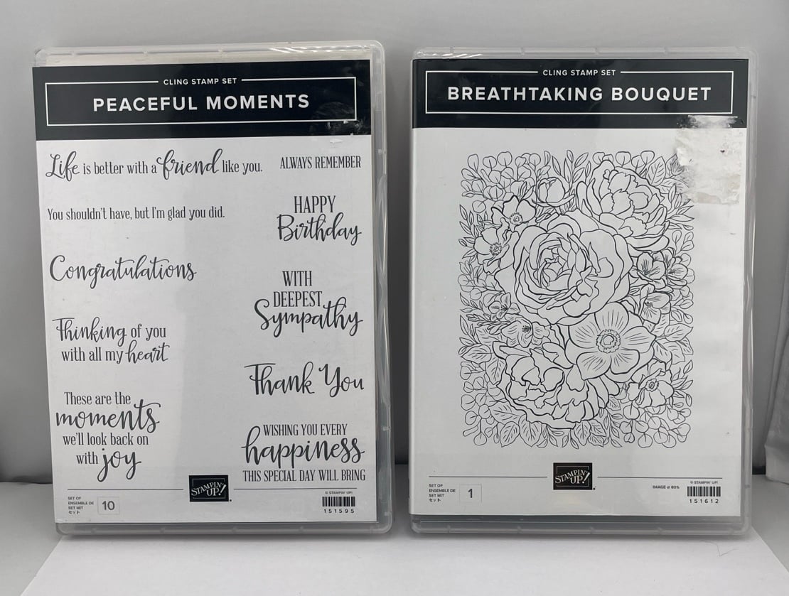 Stampin Up Cling Stamp Sets- Peaceful Moments & Breathtaking Bouquet-new