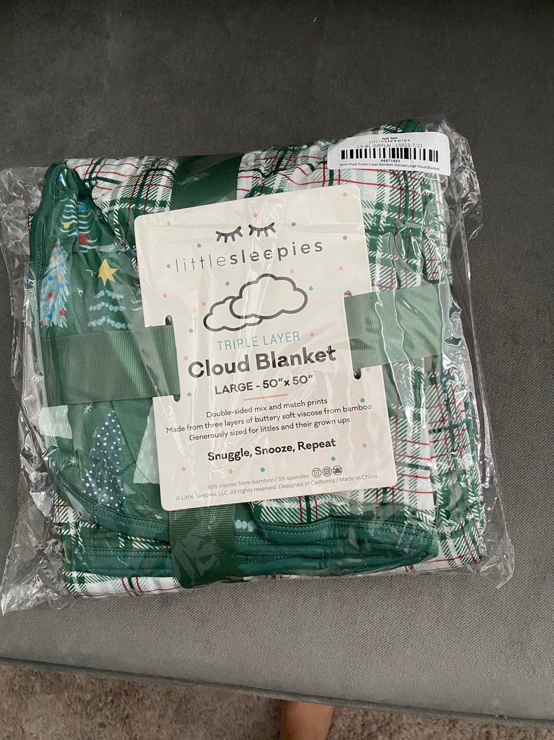 Little Sleepies Noel Plaid Cloud Blanket