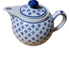 RARE Boleslawiec Polish Pottery Teapot fun spout