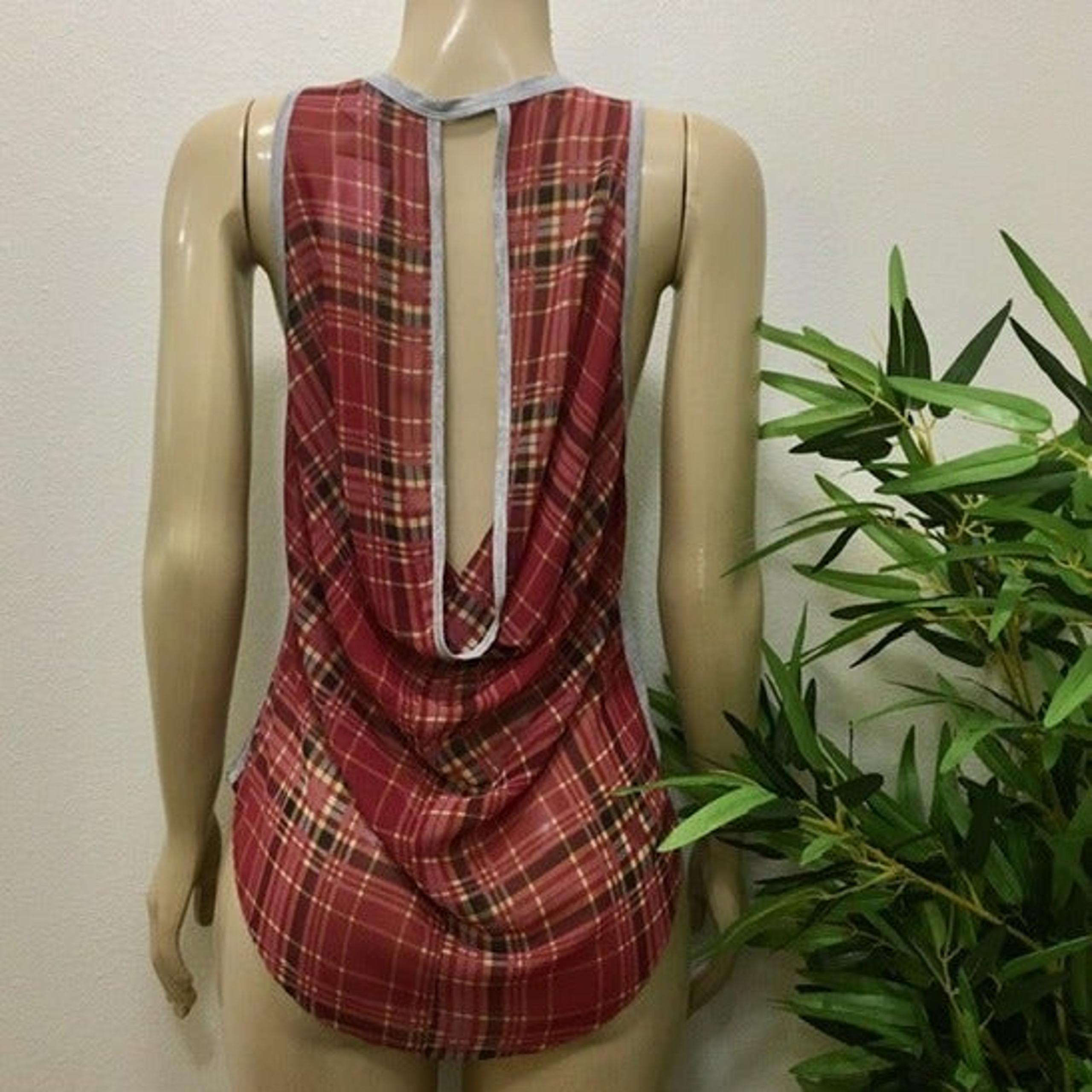 Abound -Plaid & Checks Draping Tank, S