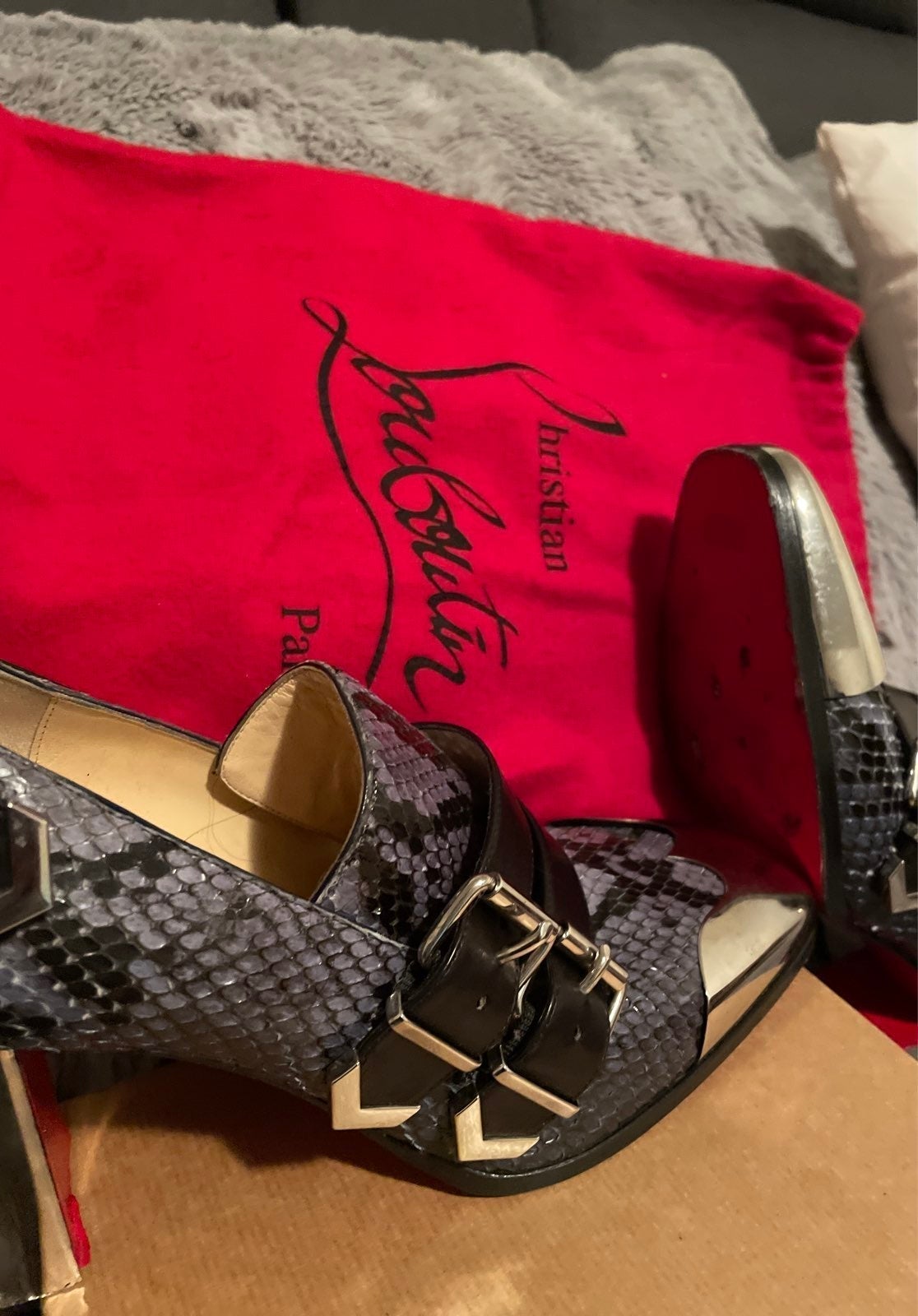 Christian Louboutin Anita 85 Python Degrade/Patent