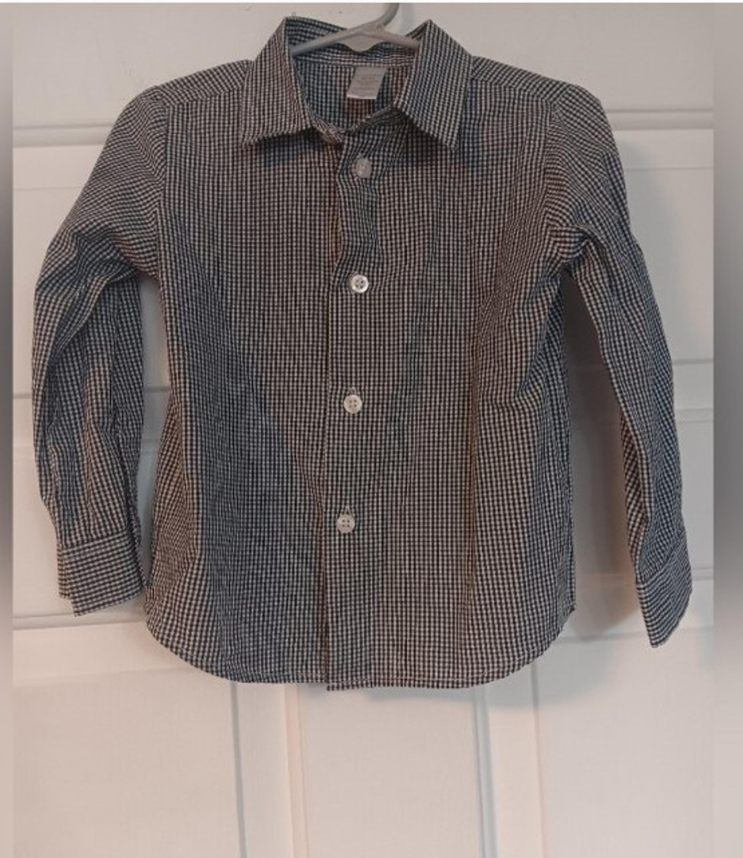 George black white checkerboard boys button down long sleeve collar shirt 3T