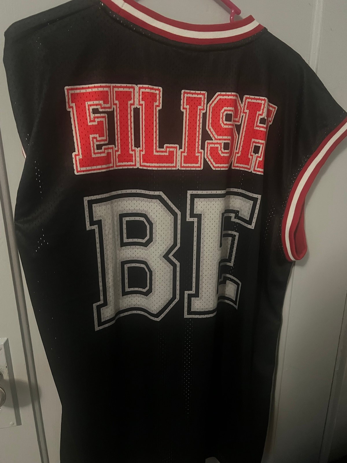 Billie Eilish Black & Red Jersey - Hollywood Leather Jackets