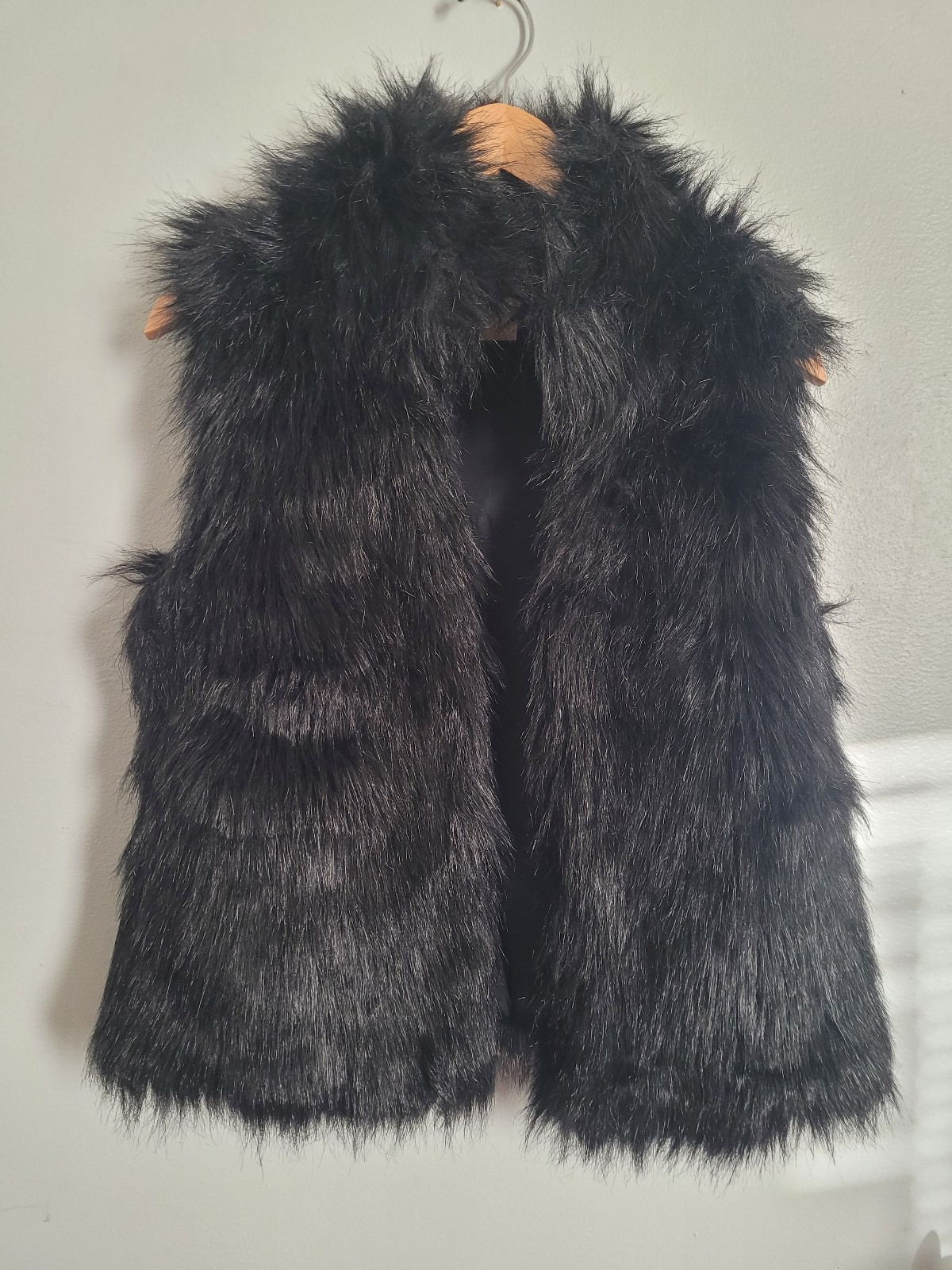 Black Faux Fur Vest.