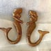 Cast Iron Mermaid Antique Bronze Accent Decorative Hooks set is 2