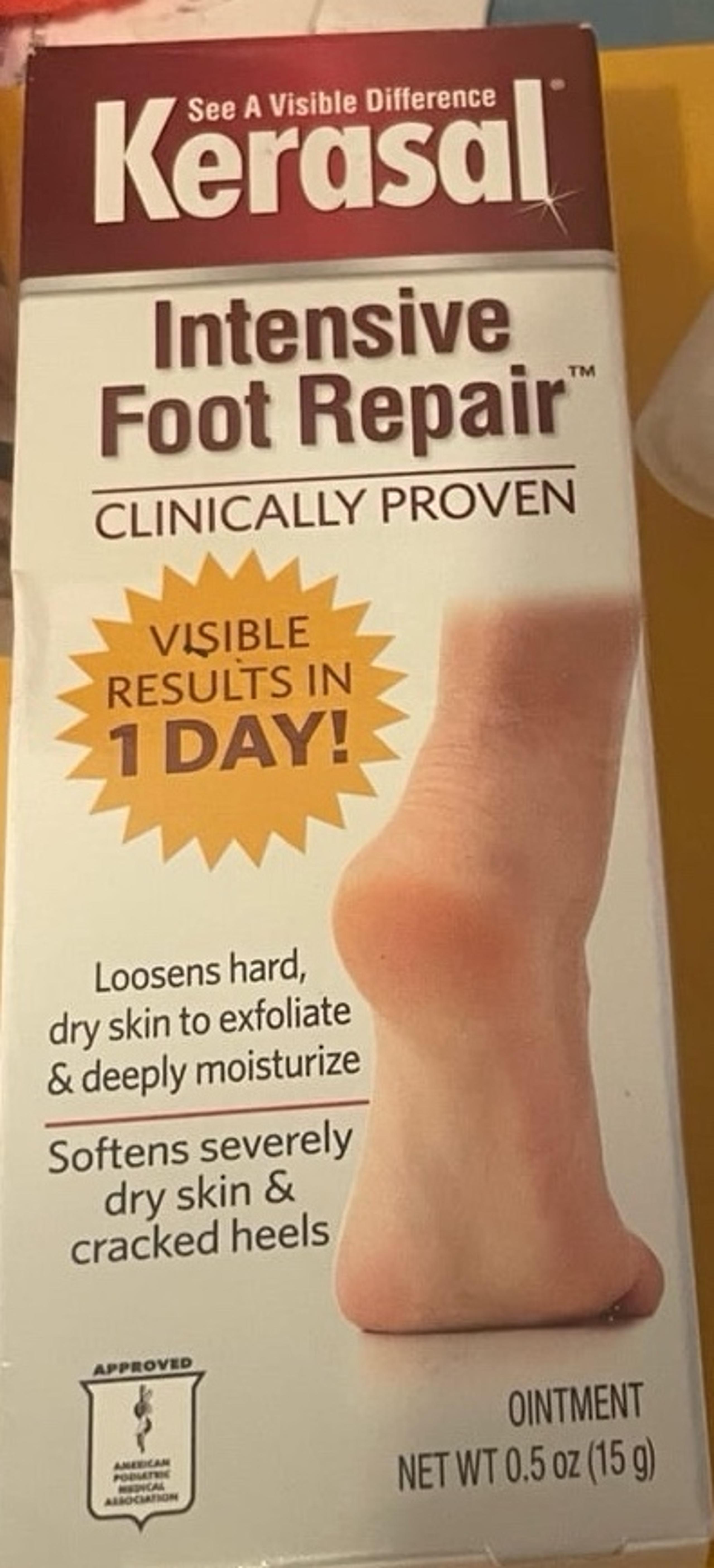 Kerasal Intensive Foot Repair Ointment severely dry cracked skin Visible results