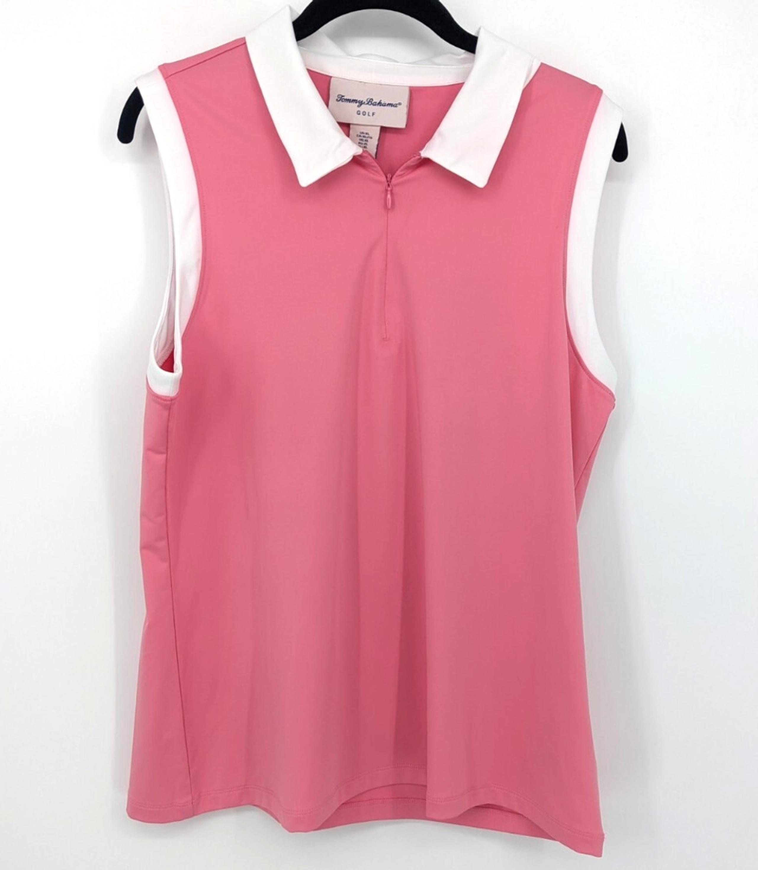 Tommy Bahama Shirt Womens Extra Large Pink Sleeveless Golf Pickleball Tennis Top