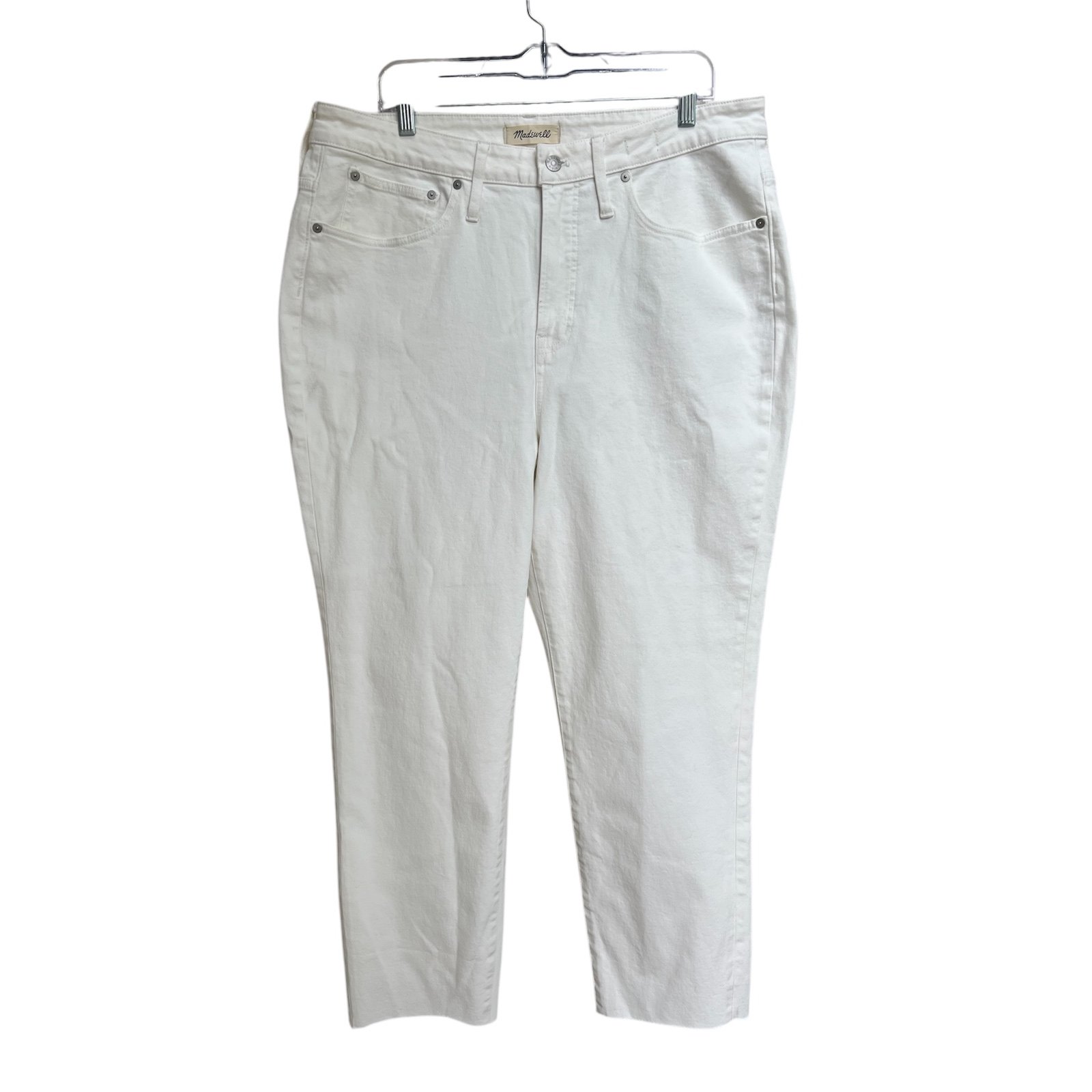 Madewell The Perfect Vintage White Jeans Size 16W NWT Frayed Hem