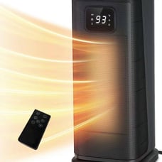 Space Heater for Indoor Use, 1500W Electric Portable Tower Heater w/Thermostat &