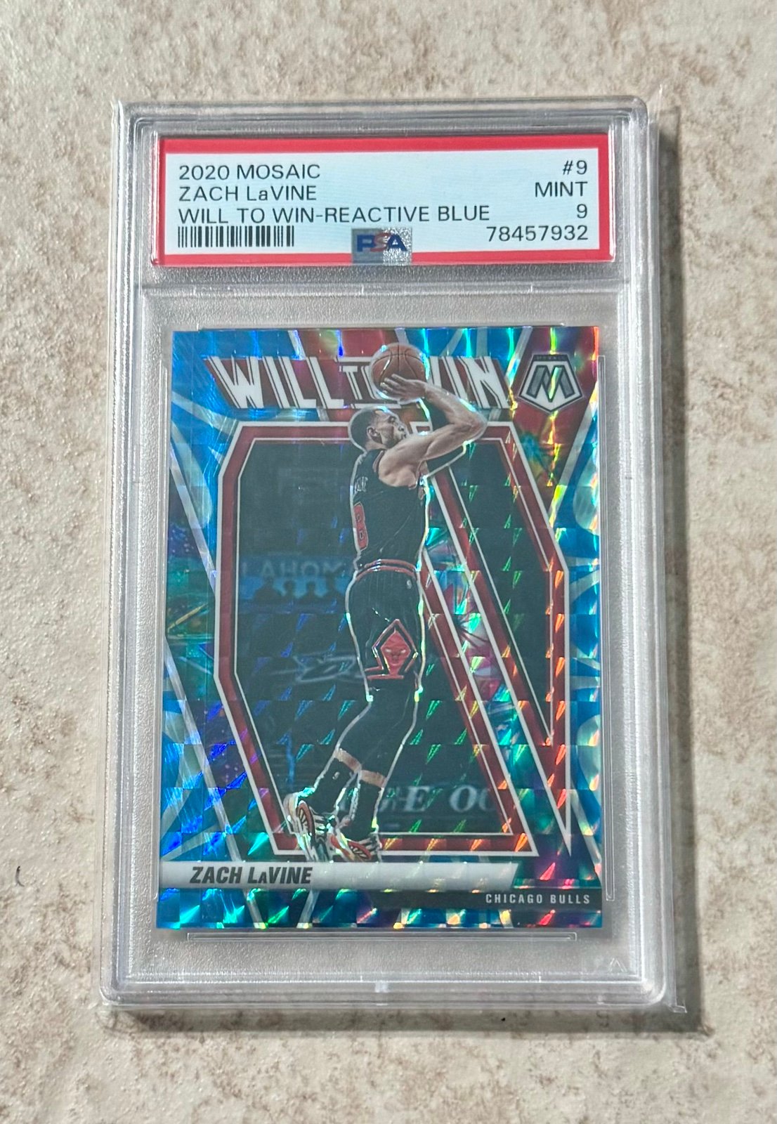 2020 Mosaic Zach Lavine Will To Win Reactive Blue /99 PSA 9 Mint #9