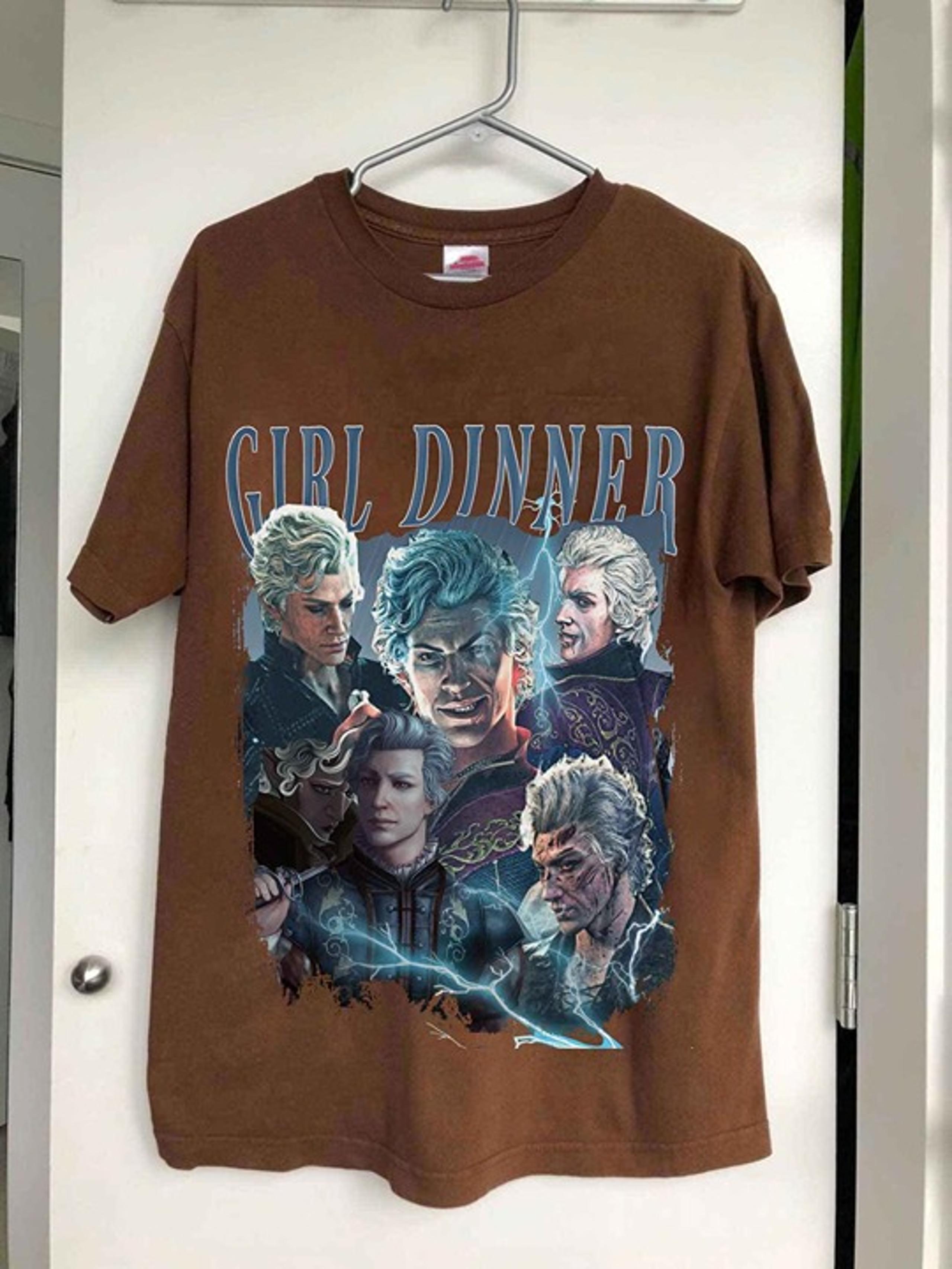 Astarion Baldurs Gate 3 Girl Dinner Vintage T-Shirt, Gift For Women and Man Unis