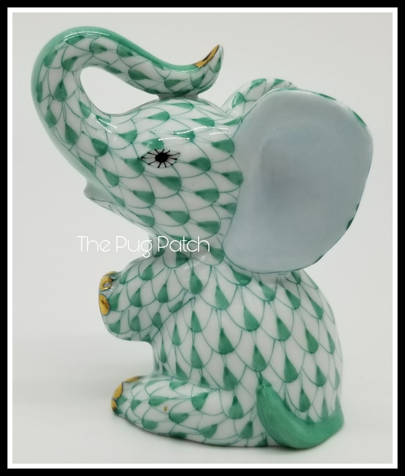 Herend Trunk Up Fishnet Elephant