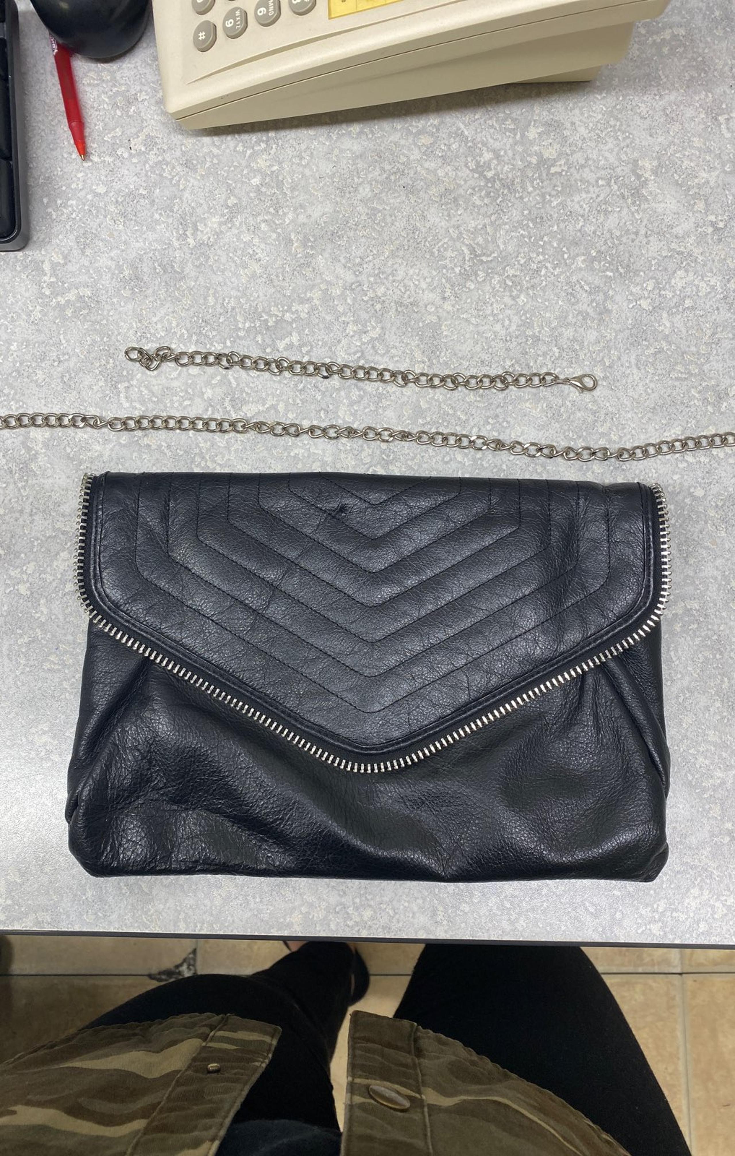 Halogen Leather Clutch