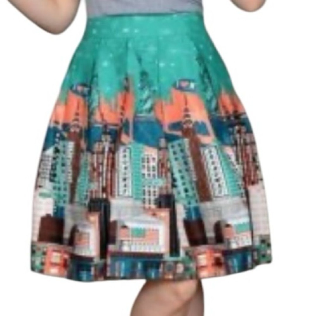 I LOVE NEW YORK NYC Retro Swing Skirt with Pockets
