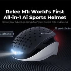Relee M1: World's 1st All-in-1 AI Sports Helmet,integrate camera, lighting & voi