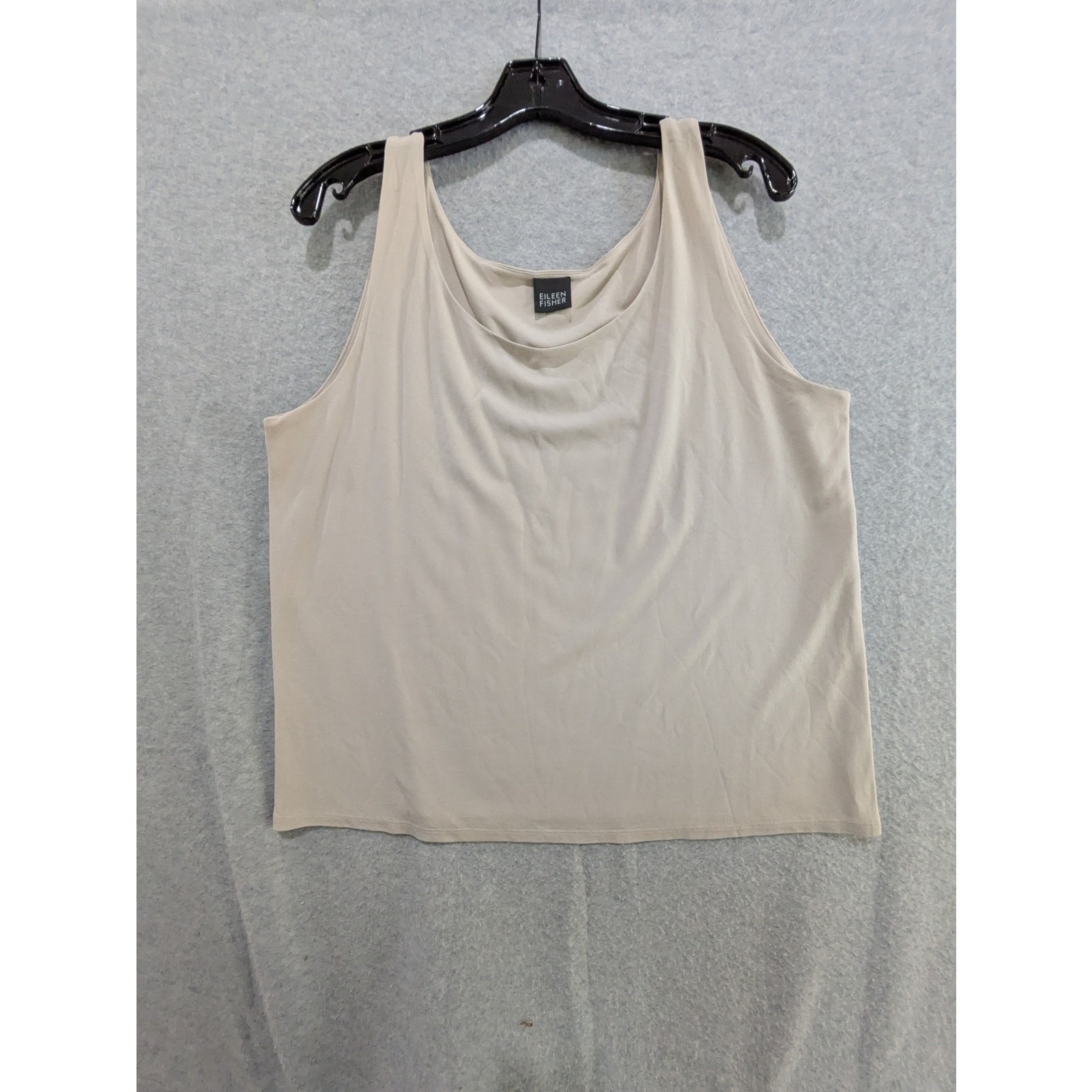 Eileen Fisher Tank Top Womens XL 100% Silk Comfy Loose Stretch Sleeveless Beige